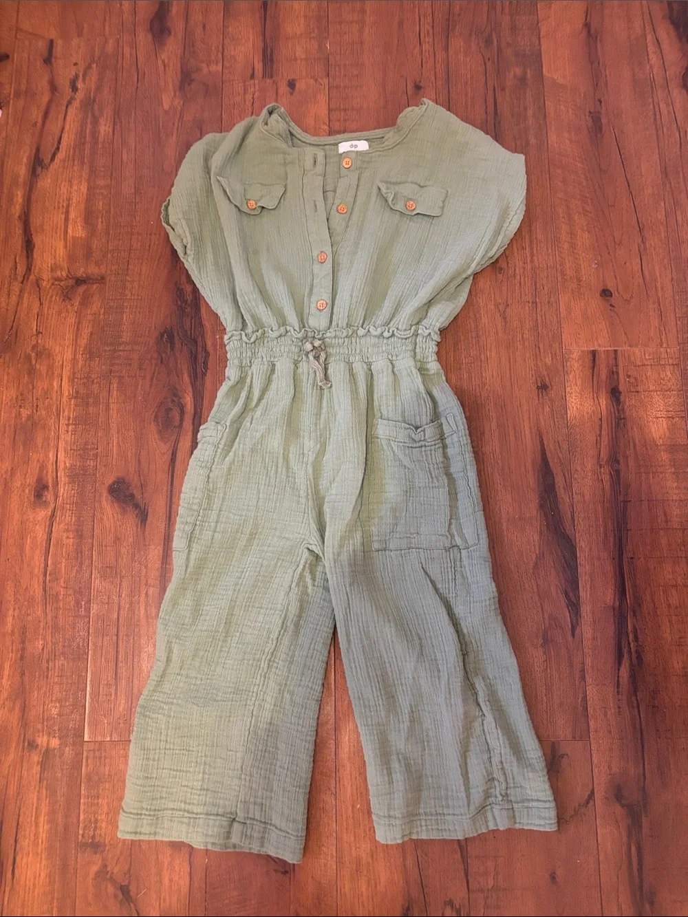 dip Sage Green Gauze Kids One-Piece Jumpsuit